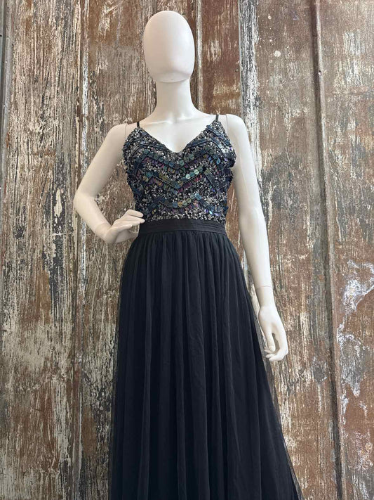 aqua Size Extra Extra Large (18) Black Evening Dress