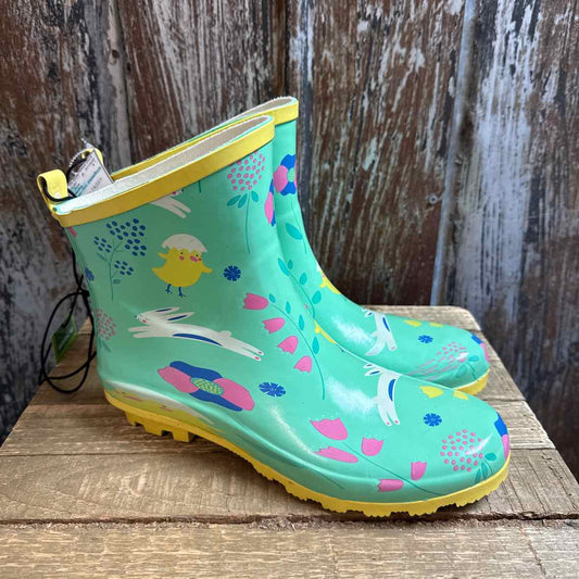 Gardenline 8 Green Print Rain Boots
