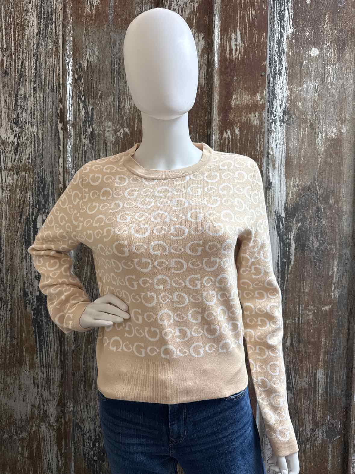 Guess Size Medium Tan Print Sweater