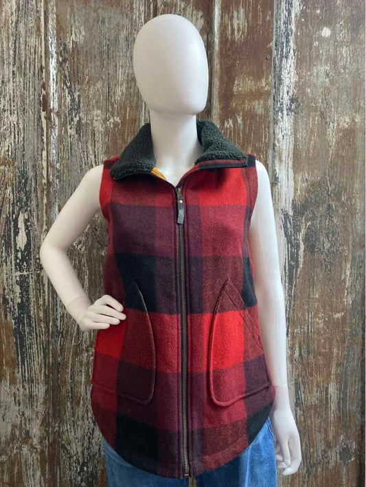 Woolrich Size small Red Plaid Vest