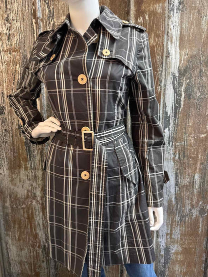 BeanPole Size Medium Black plaid Trenchcoat