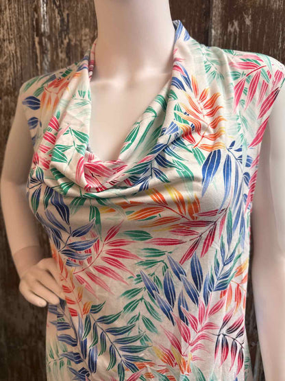 Tommy Bahama Size Medium Green Multi Color Print Dress