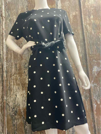 Ann Taylor Size 8 (Medium) Black polka dot Dress