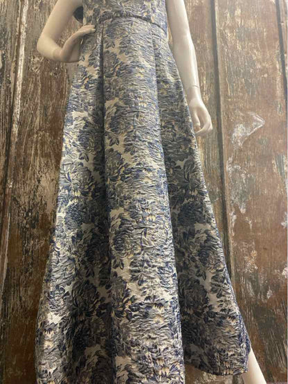 Alex Evenings Size 6 (Small) Blue Floral Evening Dress