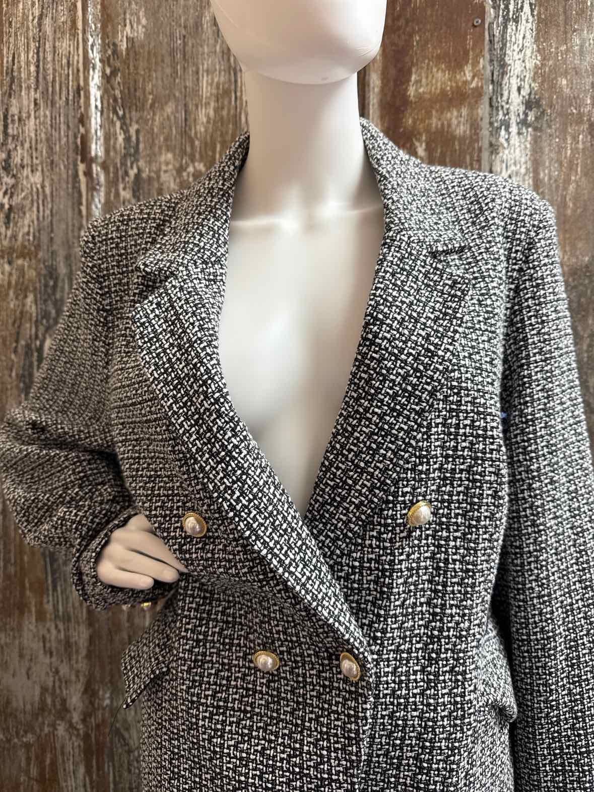 nanette lepore Size Extra Large Black/White Tweed Blazer