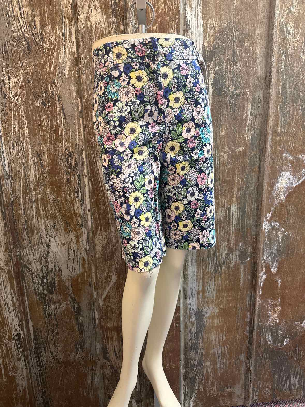 Talbots Size 6 Blue Floral Shorts