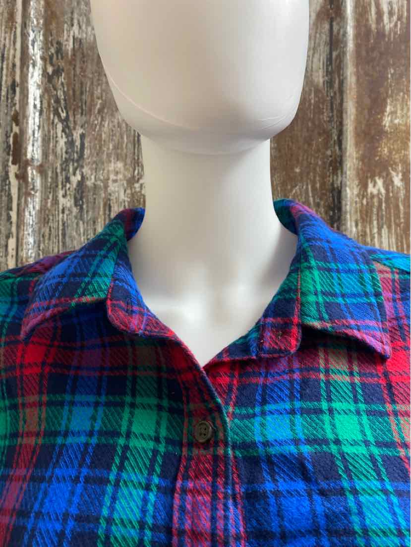 Lands End Size 3X Blue/Green/Red Plaid tops