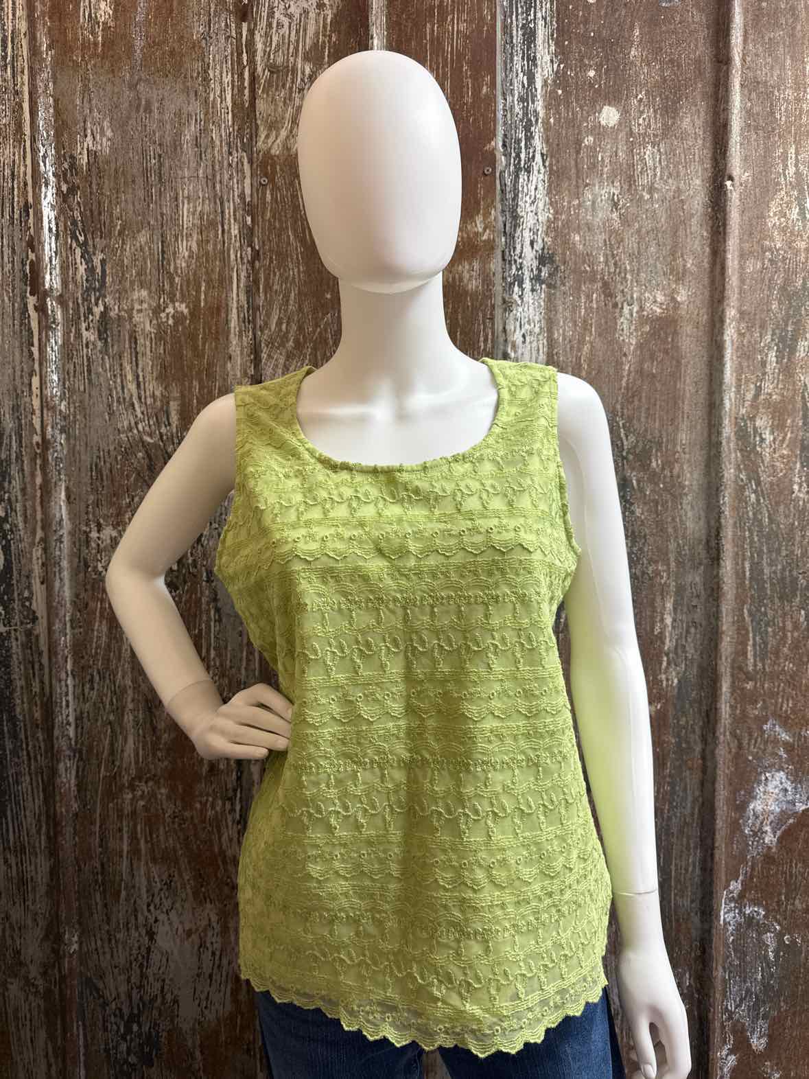 Chico's Size Large Chartreuse 3 Piece Top Set
