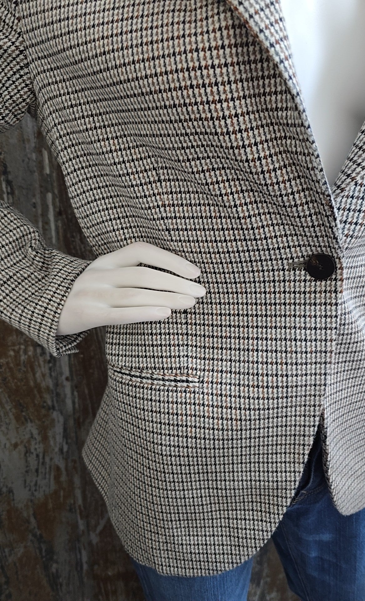 theory Size 4 (Small) Brown Houndstooth Blazer