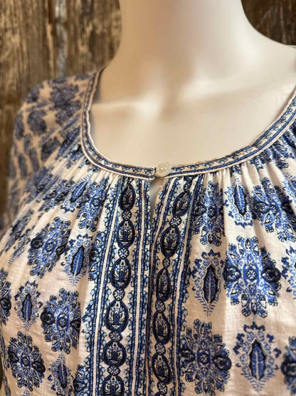 Max Studio Size 1X Blue Print tops