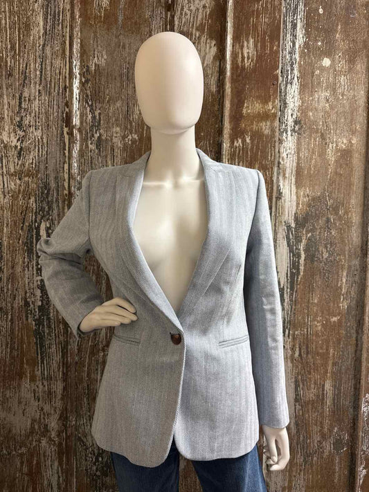 J Crew Size 2 (Extra Small) Blue Herringbone Blazer