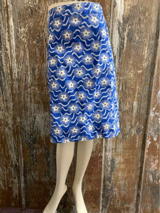 Boden Size 14 Blue Print Skirt