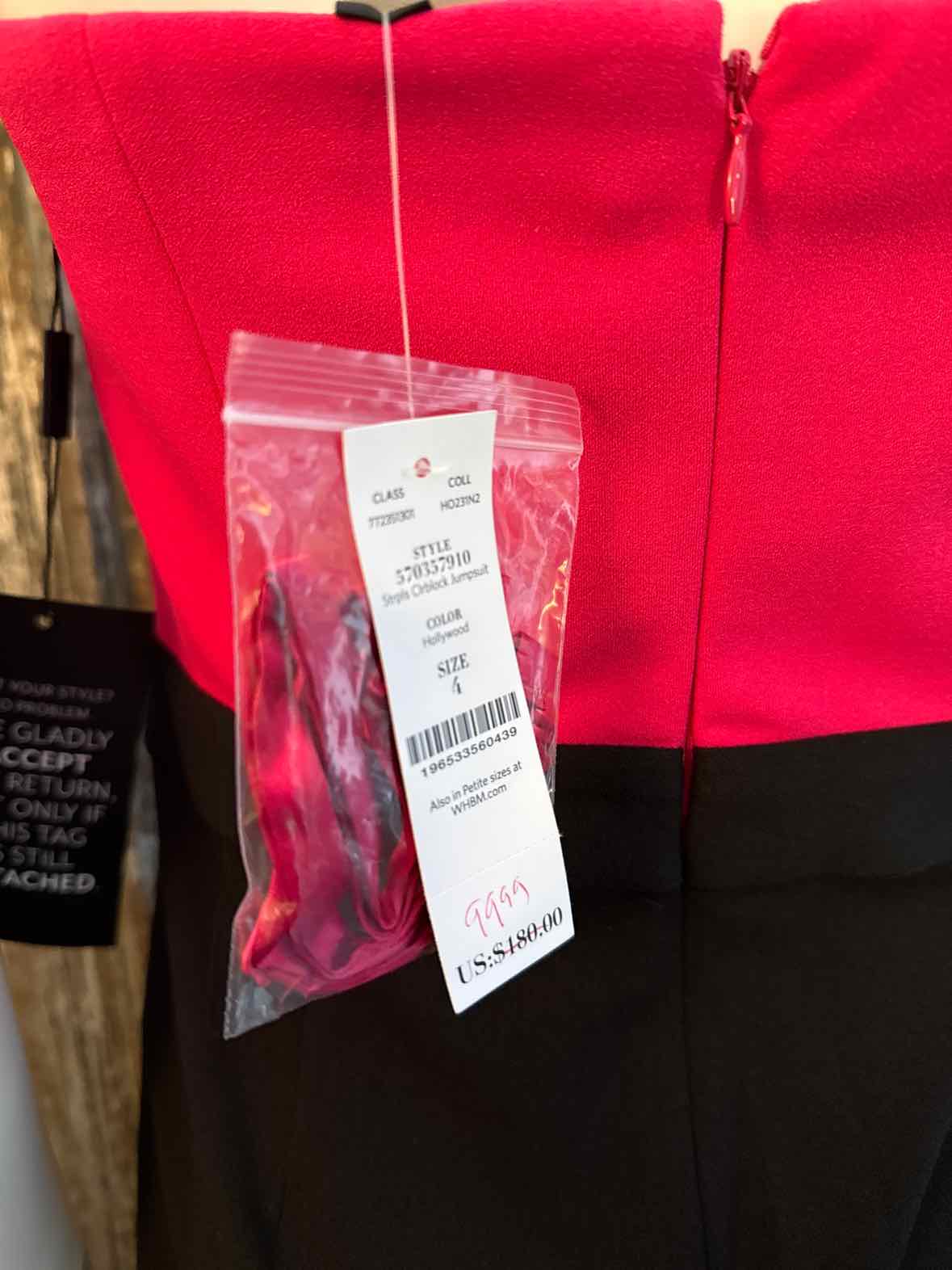 White House Black Market Size 4 (Small) Pink & Black Jumpsuit
