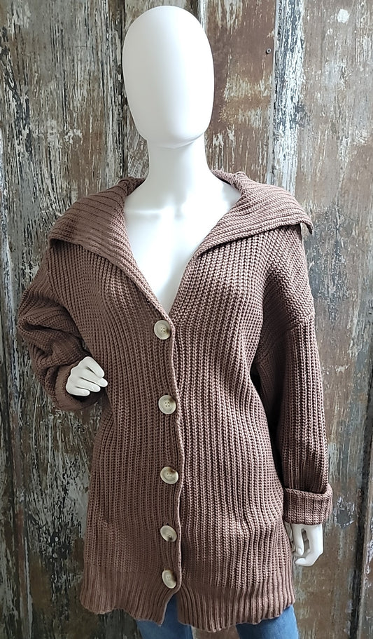 Bibi Size Extra Large Brown Sweater