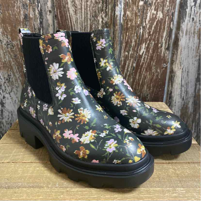 Sanctuary 8 Black Floral Shoe Booties