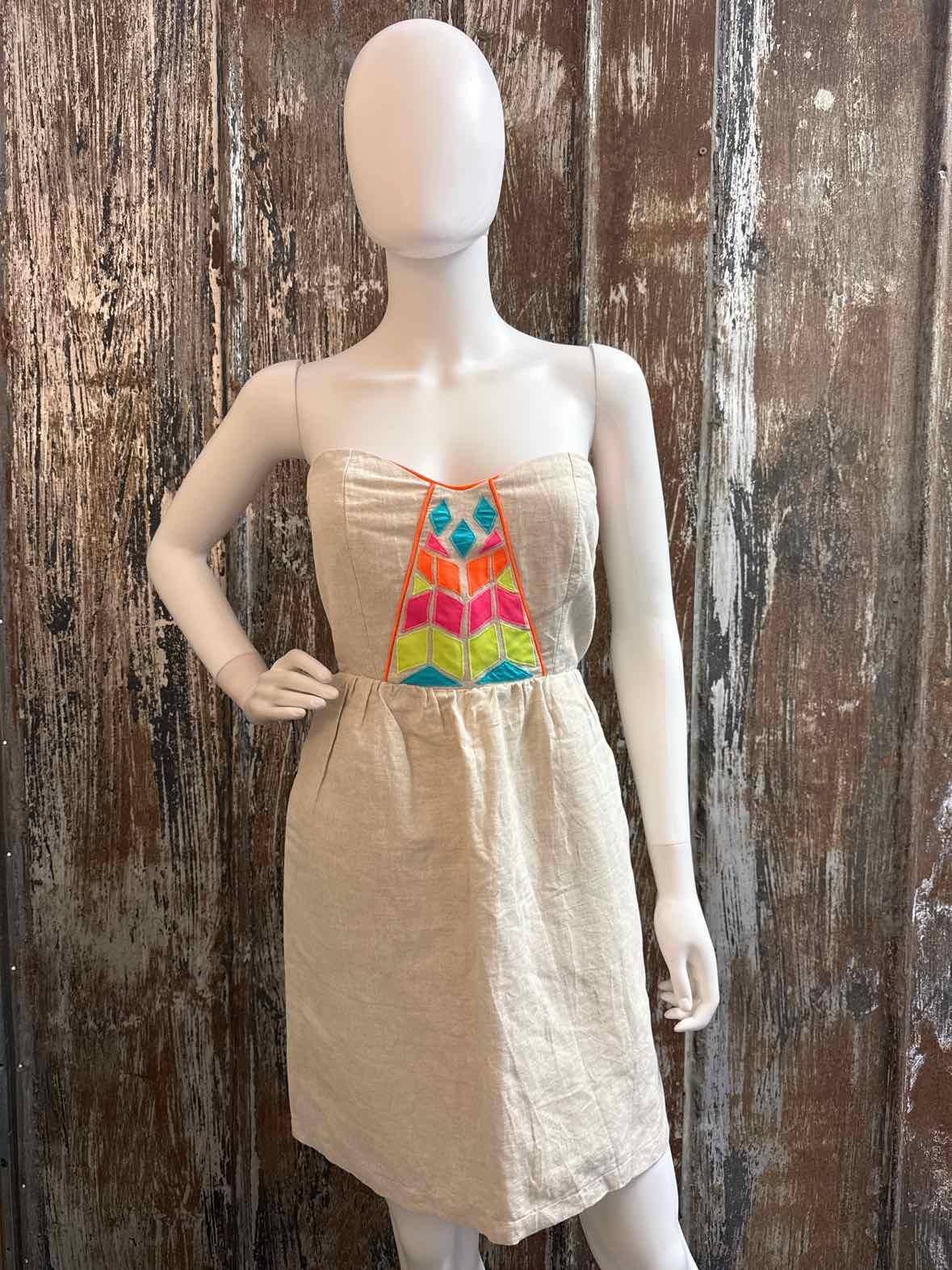 Judith March Size Medium Tan Multi Dress