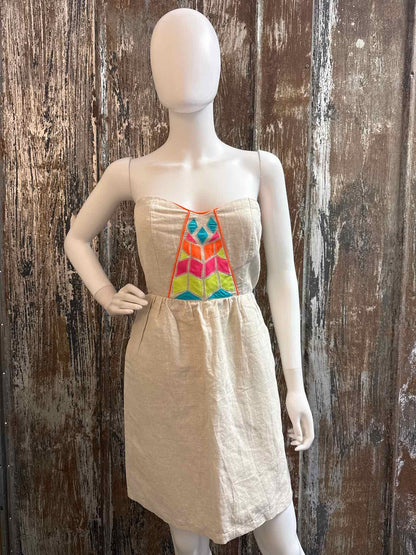Judith March Size Medium Tan Multi Dress