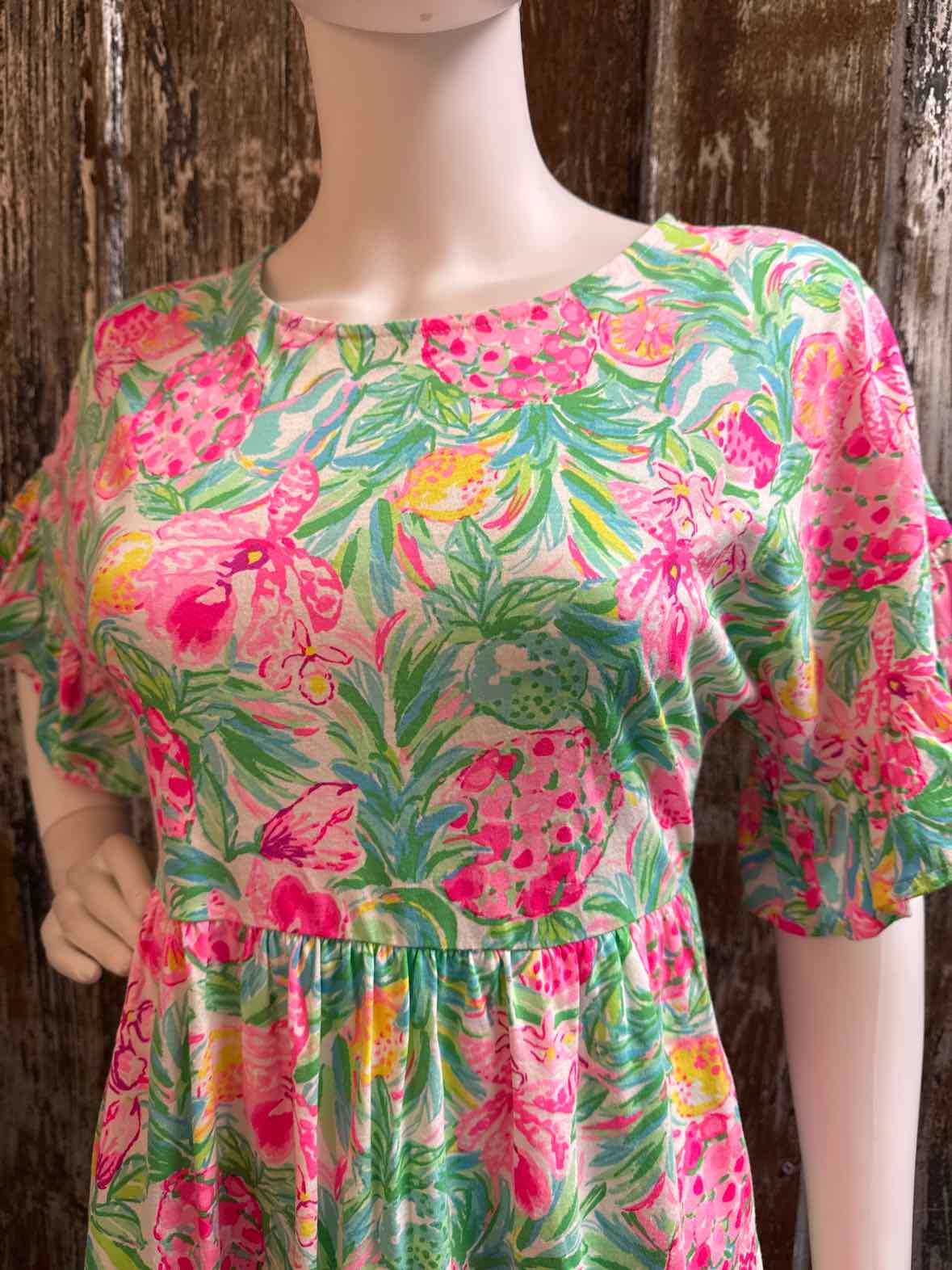 Lilly Pulitzer Size extra small Pink & Green Floral Print Dress