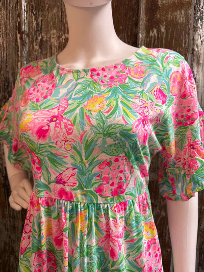 Lilly Pulitzer Size extra small Pink & Green Floral Print Dress