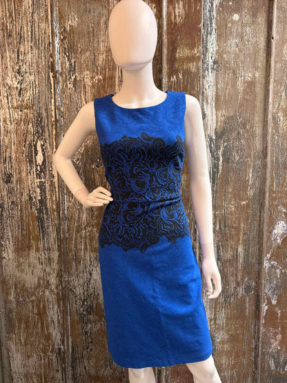 Joseph Ribkoff Size 14 (Large) Blue Print Dress