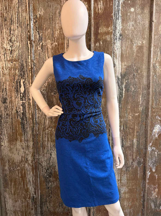 Joseph Ribkoff Size 14 (Large) Blue Print Dress