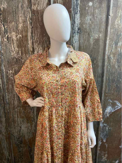 Natural Life Size Large Brown floral print Dress