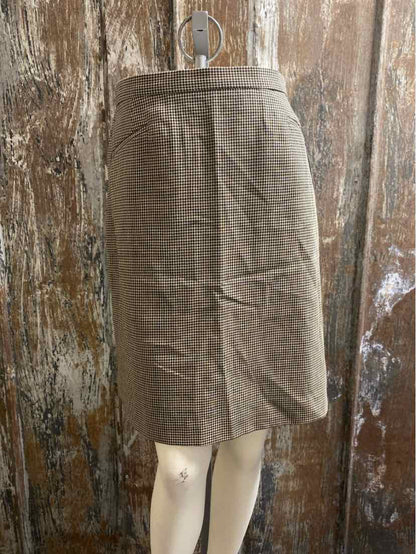 Ann Taylor Size 8 Petite Brown Houndstooth Skirt