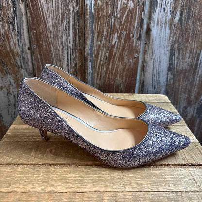 Jewel Badgley Mischka 10 Silver Shoes