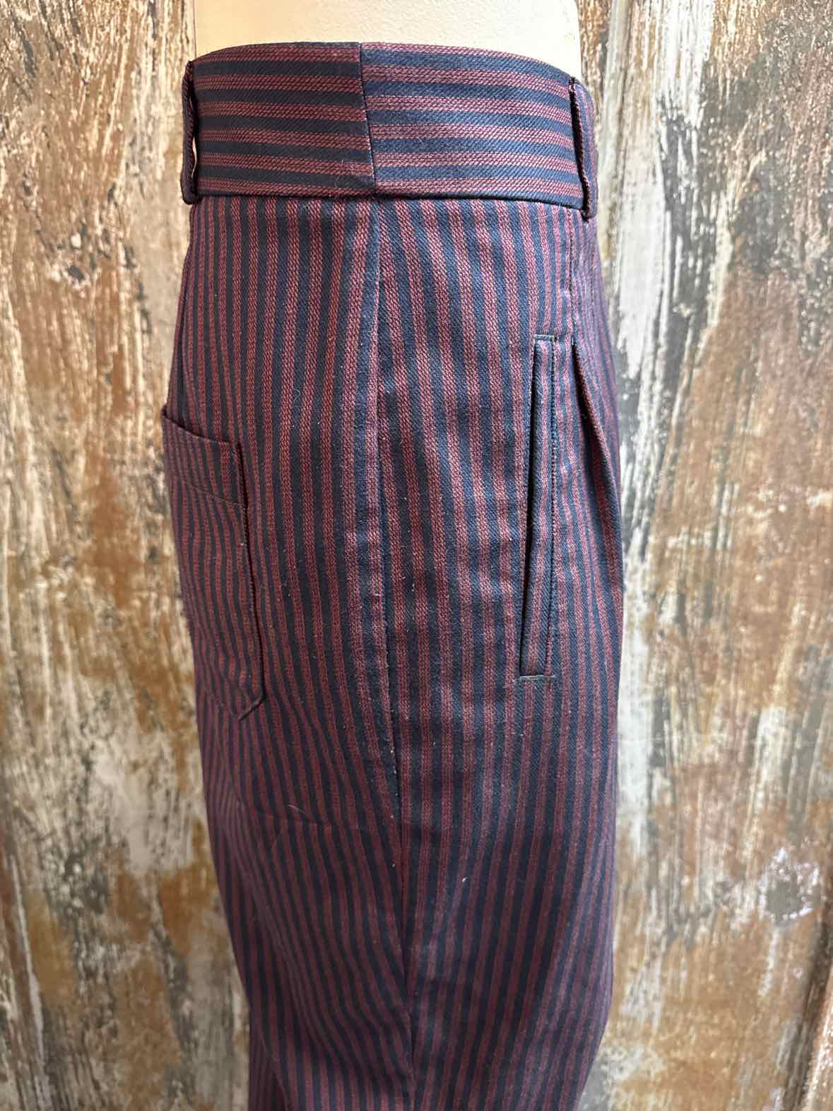 Cartonnier by Anthropologie Size 6 Navy/Red Stripe Pants