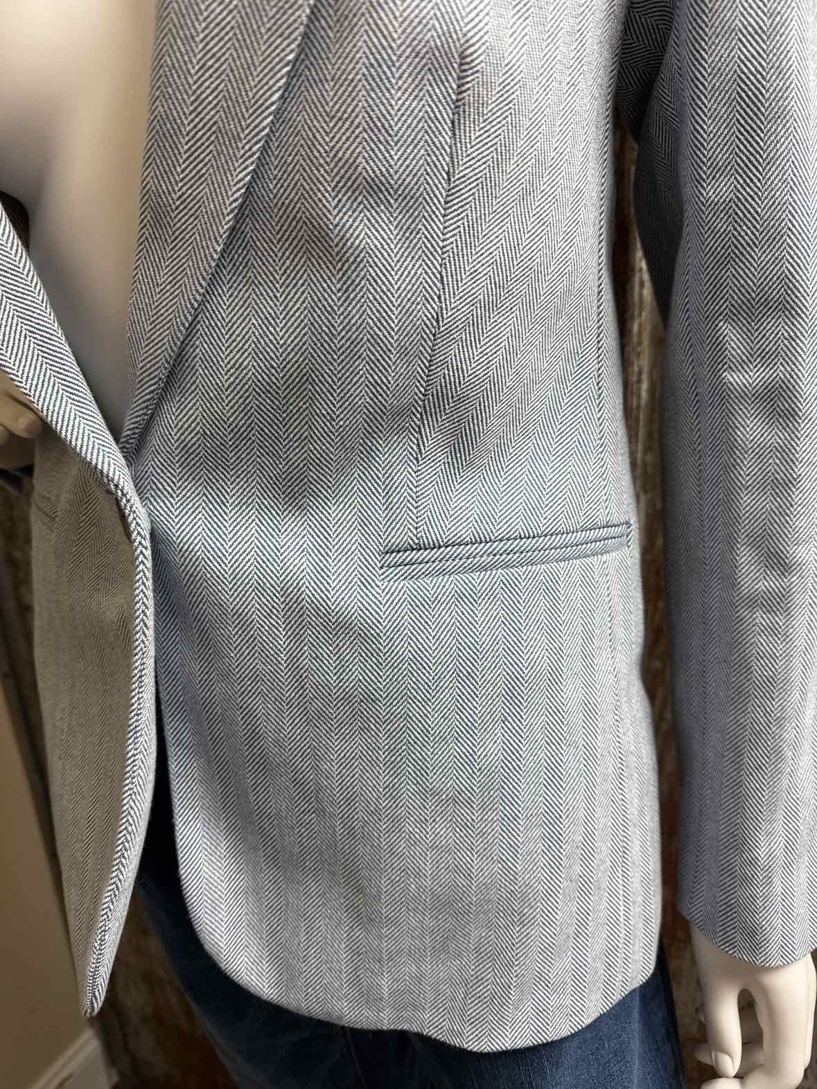 J Crew Size 2 (Extra Small) Blue Herringbone Blazer
