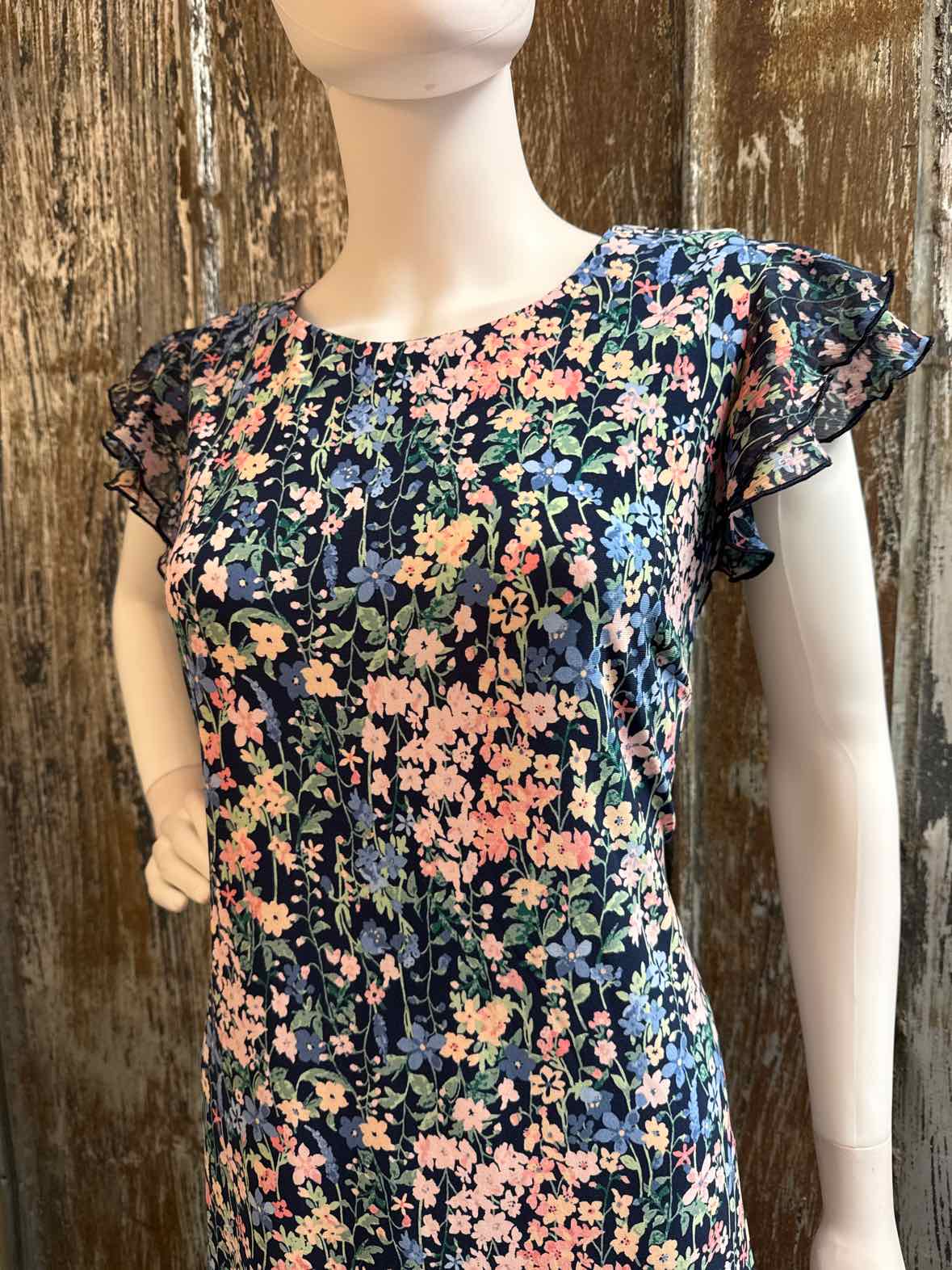 Tommy Hilfiger Size 16 (Extra Large) Navy/Pink Floral Dress