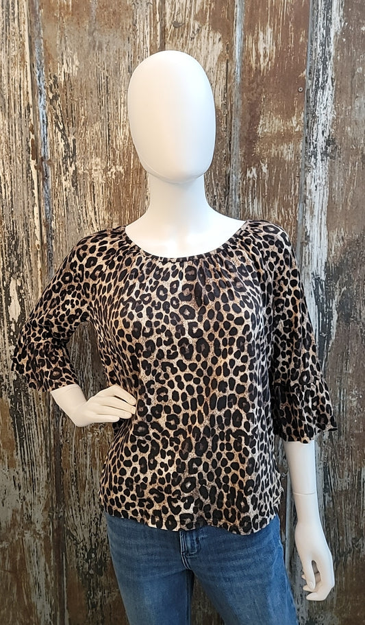 Michael Kors Size Medium Brown Animal Print tops