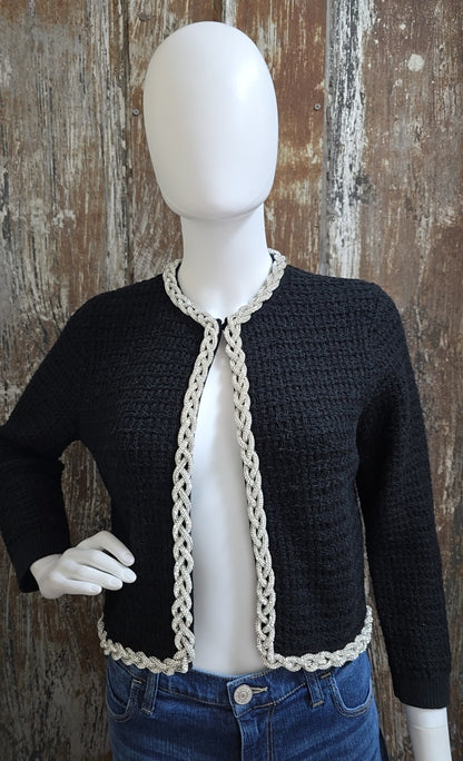 Alice and Olivia Size small Black Sweater Jacket