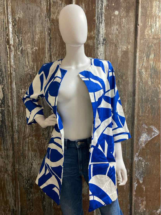 Chico's Size small Blue Print Jacket