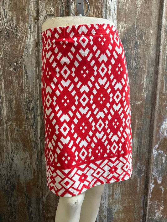 Susan Graver Size Small (4/6) Red Print Skort