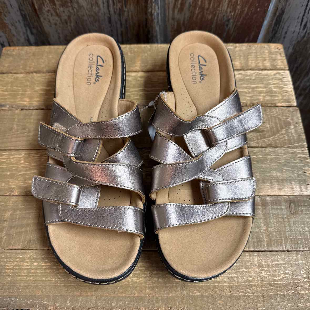 Clark's 8 Silver Sandals