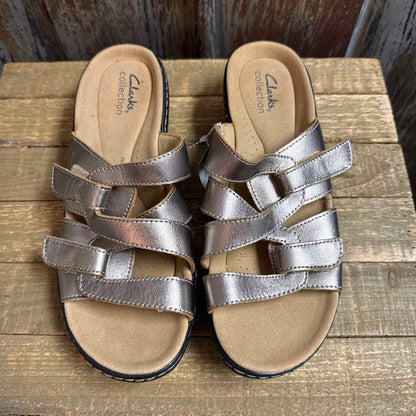 Clark's 8 Silver Sandals
