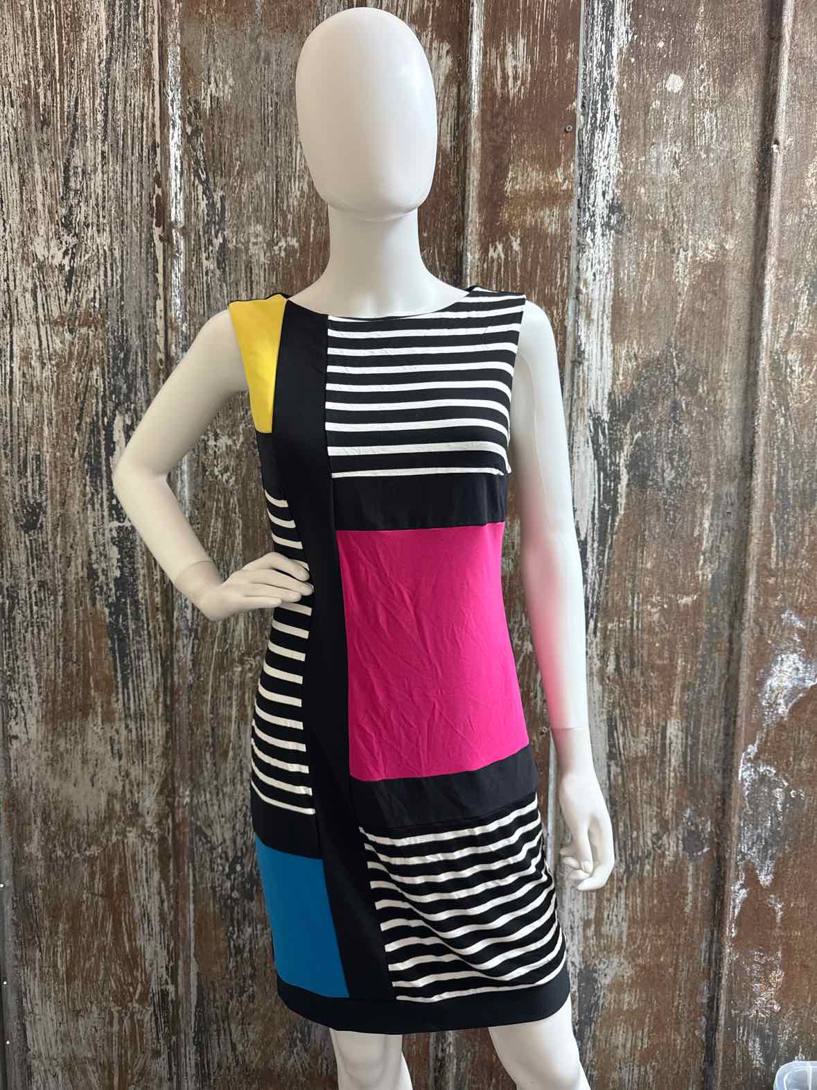 Joseph Ribkoff Size 8 (Medium) Black/Pink/Yellow Dress