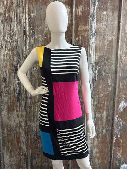 Joseph Ribkoff Size 8 (Medium) Black/Pink/Yellow Dress