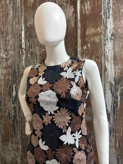 Calvin Klein Size 2 (Extra Small) black/gold Dress
