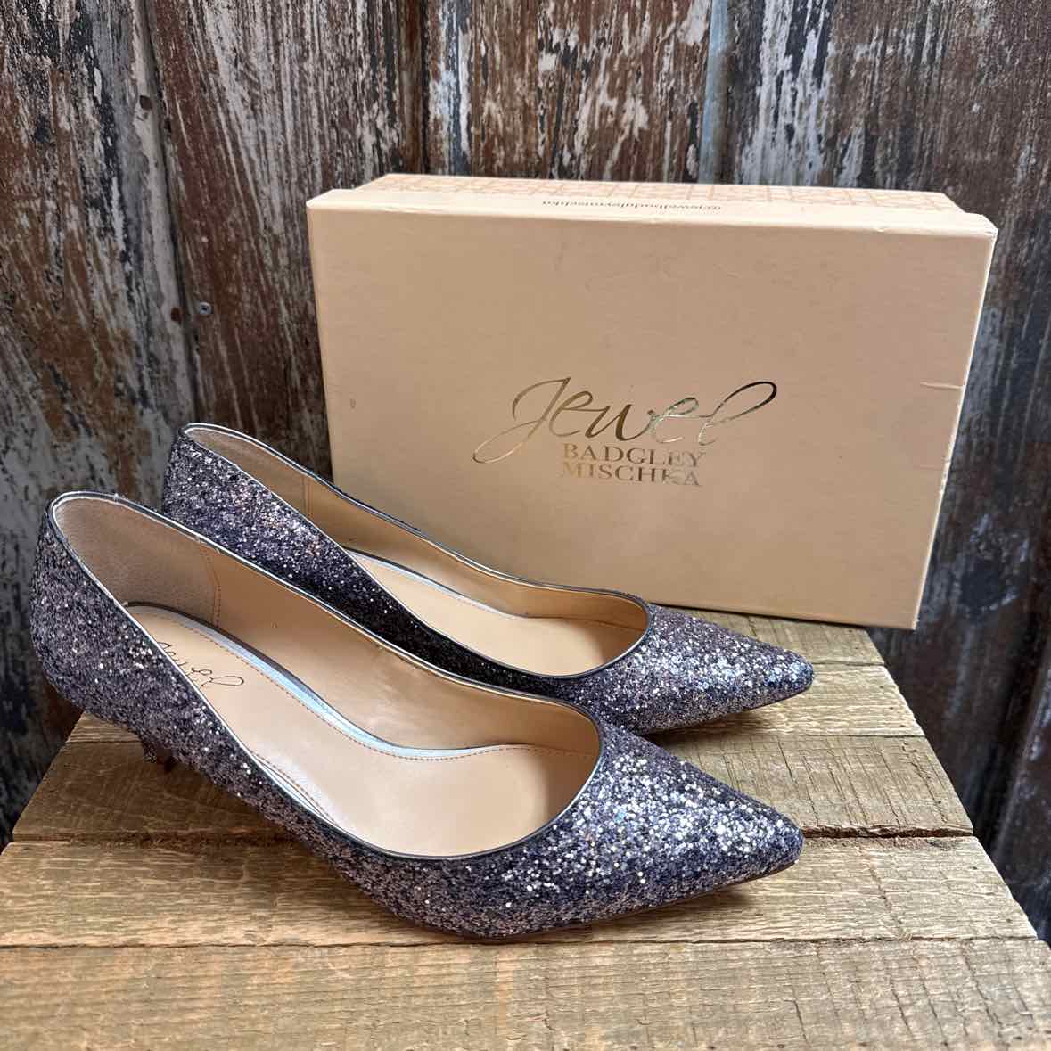 Jewel Badgley Mischka 10 Silver Shoes
