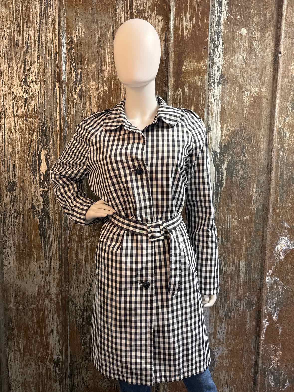 Anne Klein Size 16 (Extra Large) black check Trenchcoat