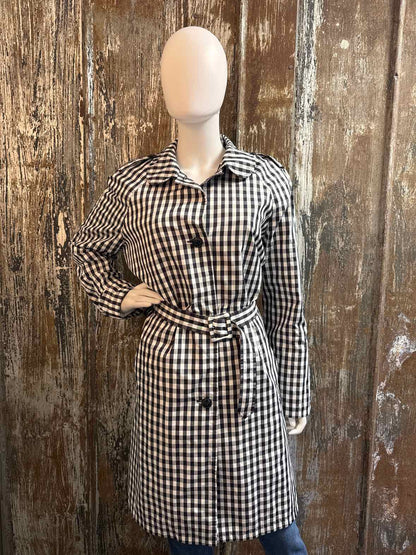 Anne Klein Size 16 (Extra Large) black check Trenchcoat