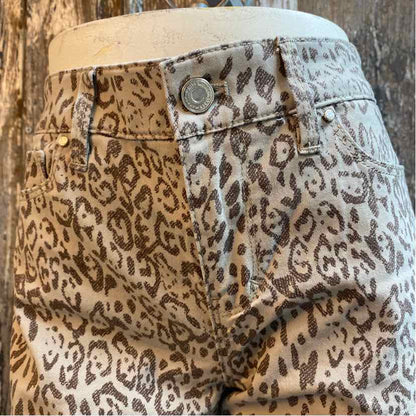 White House Black Market Size 2 Brown Animal Print Pants