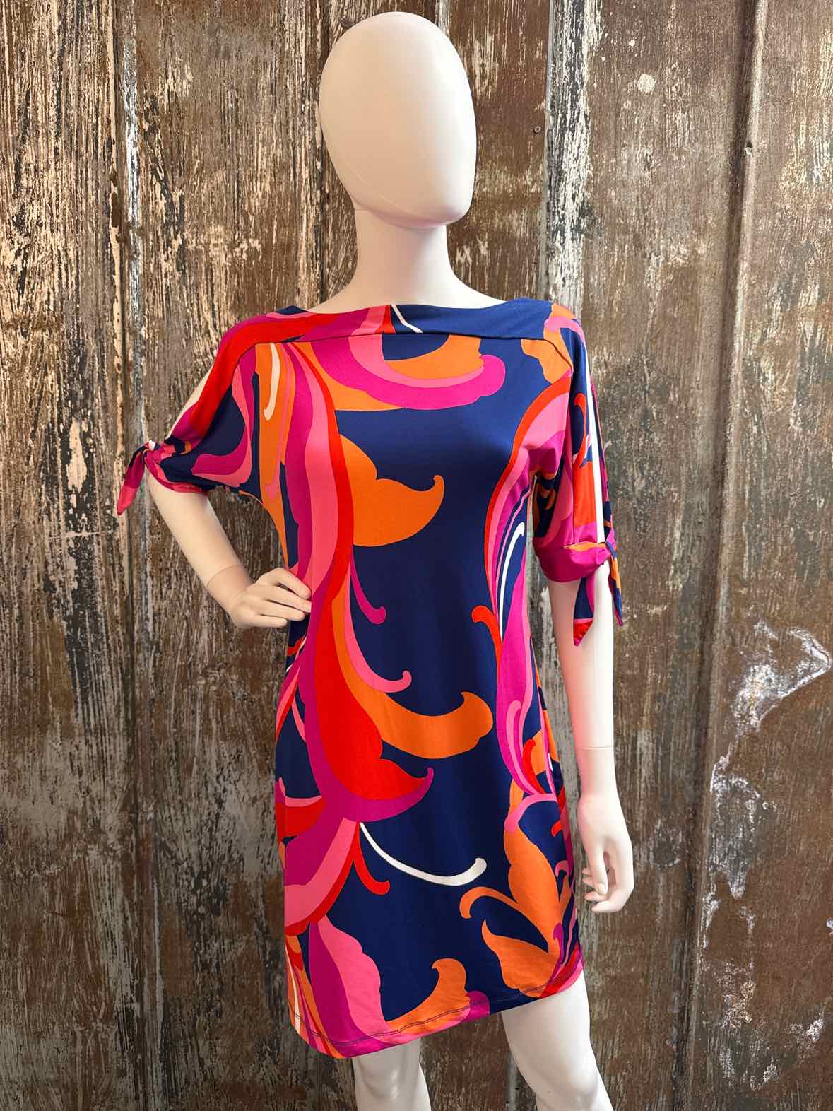 Trina Turk Size extra small Navy, Pink & Orange Dress