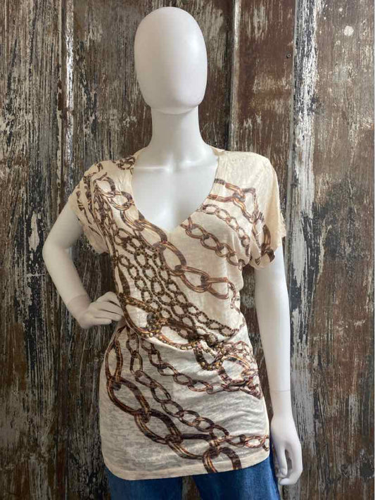 Soft Surroundings Size 1X Brown Print T-shirt