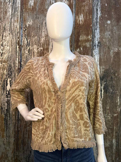 Chico's Size small Brown Print Cardigan