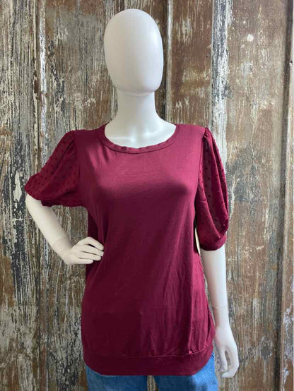 Misia Size Large Burgundy tops