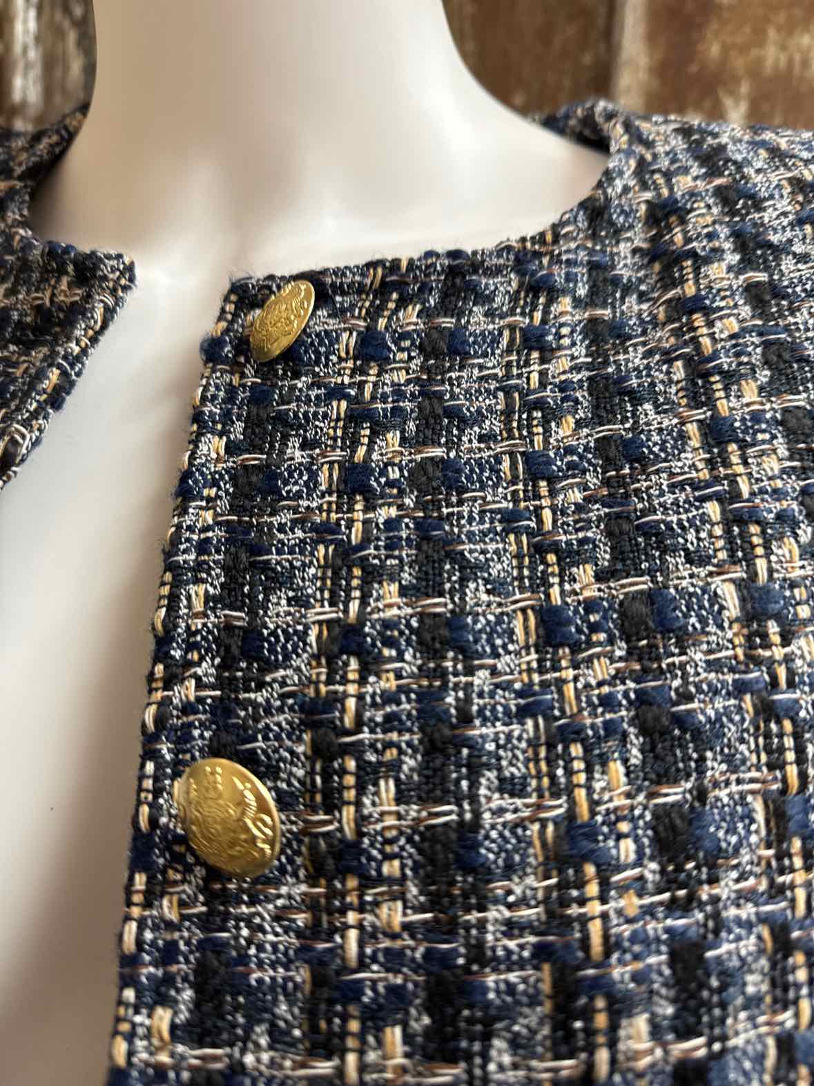 J Crew Size 6 (Small) Blue Tweed Blazer