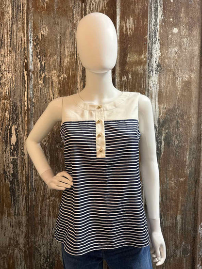 Banana Republic Size Small Petite Navy stripe tops
